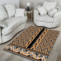 New Zealand Maori Niho Taniwha Area Rug Karaka Mangopare and Puhoro Pattern