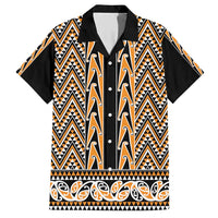 New Zealand Maori Niho Taniwha Family Matching Short Sleeve Bodycon Dress and Hawaiian Shirt Karaka Mangopare and Puhoro Pattern