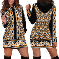 New Zealand Maori Niho Taniwha Hoodie Dress Karaka Mangopare and Puhoro Pattern LT9 - Polynesian Pride