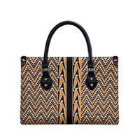 New Zealand Maori Niho Taniwha Leather Bag Karaka Mangopare and Puhoro Pattern - Polynesian Pride