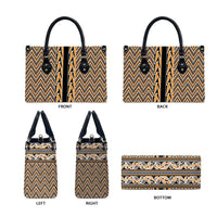 New Zealand Maori Niho Taniwha Leather Bag Karaka Mangopare and Puhoro Pattern - Polynesian Pride