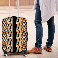 New Zealand Maori Niho Taniwha Luggage Cover Karaka Mangopare and Puhoro Pattern