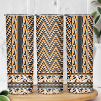 New Zealand Maori Niho Taniwha Skinny Tumbler Karaka Mangopare and Puhoro Pattern LT9 - Polynesian Pride