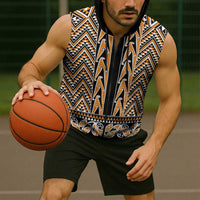 New Zealand Maori Niho Taniwha Sleeveless Zip Hoodie Karaka Mangopare and Puhoro Pattern LT9 - Polynesian Pride