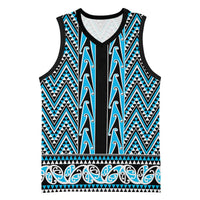 New Zealand Maori Niho Taniwha Basketball Jersey Kikorangi Mangopare and Puhoro Pattern LT9 Unisex Blue - Polynesian Pride