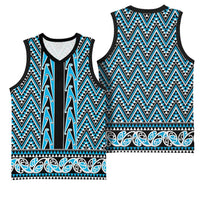 New Zealand Maori Niho Taniwha Basketball Jersey Kikorangi Mangopare and Puhoro Pattern LT9 - Polynesian Pride