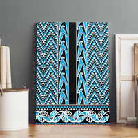 New Zealand Maori Niho Taniwha Canvas Wall Art Kikorangi Mangopare and Puhoro Pattern