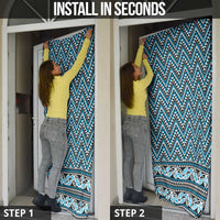 New Zealand Maori Niho Taniwha Door Cover Kikorangi Mangopare and Puhoro Pattern - Polynesian Pride