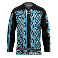 New Zealand Maori Niho Taniwha Hockey Jersey Kikorangi Mangopare and Puhoro Pattern LT9 Unisex Blue - Polynesian Pride
