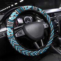 New Zealand Maori Niho Taniwha Steering Wheel Cover Kikorangi Mangopare and Puhoro Pattern