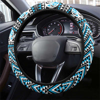 New Zealand Maori Niho Taniwha Steering Wheel Cover Kikorangi Mangopare and Puhoro Pattern
