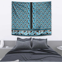 New Zealand Maori Niho Taniwha Tapestry Kikorangi Mangopare and Puhoro Pattern