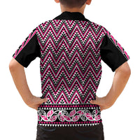 New Zealand Maori Niho Taniwha Family Matching Off The Shoulder Long Sleeve Dress and Hawaiian Shirt Mawhero Mangopare and Puhoro Pattern LT9 - Polynesian Pride