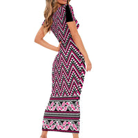 New Zealand Maori Niho Taniwha Family Matching Short Sleeve Bodycon Dress and Hawaiian Shirt Mawhero Mangopare and Puhoro Pattern LT9 - Polynesian Pride