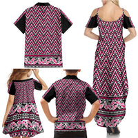 New Zealand Maori Niho Taniwha Family Matching Summer Maxi Dress and Hawaiian Shirt Mawhero Mangopare and Puhoro Pattern