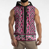 New Zealand Maori Niho Taniwha Sleeveless Zip Hoodie Mawhero Mangopare and Puhoro Pattern LT9 - Polynesian Pride