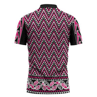 New Zealand Maori Niho Taniwha Zipper Polo Shirt Mawhero Mangopare and Puhoro Pattern LT9 - Polynesian Pride