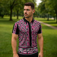 New Zealand Maori Niho Taniwha Zipper Polo Shirt Mawhero Mangopare and Puhoro Pattern LT9 - Polynesian Pride