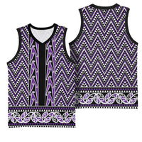 New Zealand Maori Niho Taniwha Basketball Jersey Waiporopo Mangopare and Puhoro Pattern LT9 - Polynesian Pride