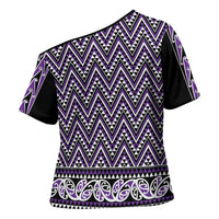 New Zealand Maori Niho Taniwha Cross Shoulder Shirt Waiporopo Mangopare and Puhoro Pattern LT9 - Polynesian Pride