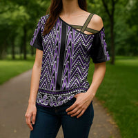 New Zealand Maori Niho Taniwha Cross Shoulder Shirt Waiporopo Mangopare and Puhoro Pattern LT9 - Polynesian Pride