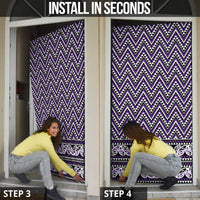 New Zealand Maori Niho Taniwha Door Cover Waiporopo Mangopare and Puhoro Pattern LT9 - Polynesian Pride