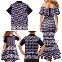 New Zealand Maori Niho Taniwha Family Matching Mermaid Dress and Hawaiian Shirt Waiporopo Mangopare and Puhoro Pattern