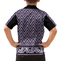 New Zealand Maori Niho Taniwha Family Matching Off Shoulder Short Dress and Hawaiian Shirt Waiporopo Mangopare and Puhoro Pattern LT9 - Polynesian Pride