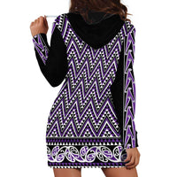 New Zealand Maori Niho Taniwha Hoodie Dress Waiporopo Mangopare and Puhoro Pattern