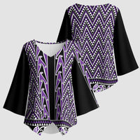 New Zealand Maori Niho Taniwha Kimono Sleeve Blouse Waiporopo Mangopare and Puhoro Pattern LT9 - Polynesian Pride