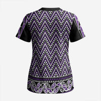 New Zealand Maori Niho Taniwha Scrub Top Waiporopo Mangopare and Puhoro Pattern - Polynesian Pride
