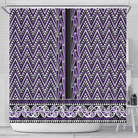 New Zealand Maori Niho Taniwha Shower Curtain Waiporopo Mangopare and Puhoro Pattern LT9 - Polynesian Pride