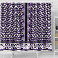 New Zealand Maori Niho Taniwha Shower Curtain Waiporopo Mangopare and Puhoro Pattern LT9 - Polynesian Pride