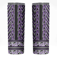New Zealand Maori Niho Taniwha Skinny Tumbler Waiporopo Mangopare and Puhoro Pattern LT9 Purple - Polynesian Pride