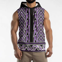 New Zealand Maori Niho Taniwha Sleeveless Hoodie Waiporopo Mangopare and Puhoro Pattern LT9 - Polynesian Pride