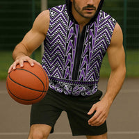 New Zealand Maori Niho Taniwha Sleeveless Zip Hoodie Waiporopo Mangopare and Puhoro Pattern LT9 - Polynesian Pride