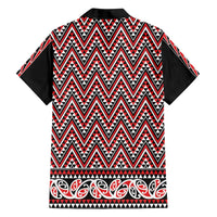 New Zealand Maori Niho Taniwha Family Matching Off Shoulder Short Dress and Hawaiian Shirt Whero Mangopare and Puhoro Pattern