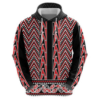 New Zealand Maori Niho Taniwha Hoodie Whero Mangopare and Puhoro Pattern