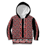 New Zealand Maori Niho Taniwha Kid Hoodie Whero Mangopare and Puhoro Pattern