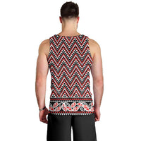 New Zealand Maori Niho Taniwha Men Tank Top Whero Mangopare and Puhoro Pattern