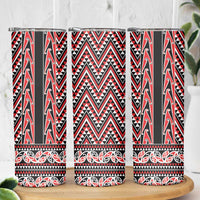 New Zealand Maori Niho Taniwha Skinny Tumbler Whero Mangopare and Puhoro Pattern LT9 - Polynesian Pride