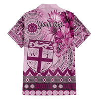 Vintage Bula Fiji Personalised Family Matching Summer Maxi Dress and Hawaiian Shirt Pink Hibiscus Tapa Pattern LT9 - Polynesian Pride