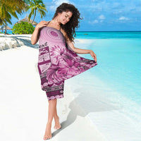 Vintage Bula Fiji Personalised Sarong Pink Hibiscus Tapa Pattern LT9