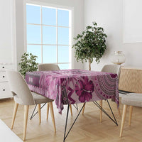Vintage Bula Fiji Personalised Tablecloth Pink Hibiscus Tapa Pattern LT9