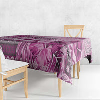 Vintage Bula Fiji Personalised Tablecloth Pink Hibiscus Tapa Pattern LT9