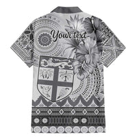 Vintage Bula Fiji Personalised Family Matching Mermaid Dress and Hawaiian Shirt Beige Hibiscus Tapa Pattern LT9 - Polynesian Pride