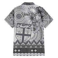 Vintage Bula Fiji Personalised Family Matching Off Shoulder Maxi Dress and Hawaiian Shirt Beige Hibiscus Tapa Pattern LT9 - Polynesian Pride