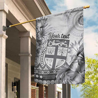 Vintage Bula Fiji Personalised Garden Flag Beige Hibiscus Tapa Pattern LT9