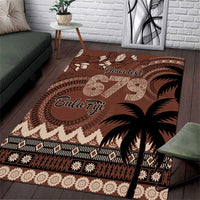 Personalised Bula Fiji 679 Area Rug Fijian Tagimoucia Masi Tapa Art LT9 Brown - Polynesian Pride