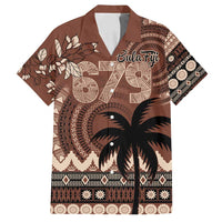 Personalised Bula Fiji 679 Family Matching Long Sleeve Bodycon Dress and Hawaiian Shirt Fijian Tagimoucia Masi Tapa Art LT9 Dad's Shirt - Short Sleeve Brown - Polynesian Pride